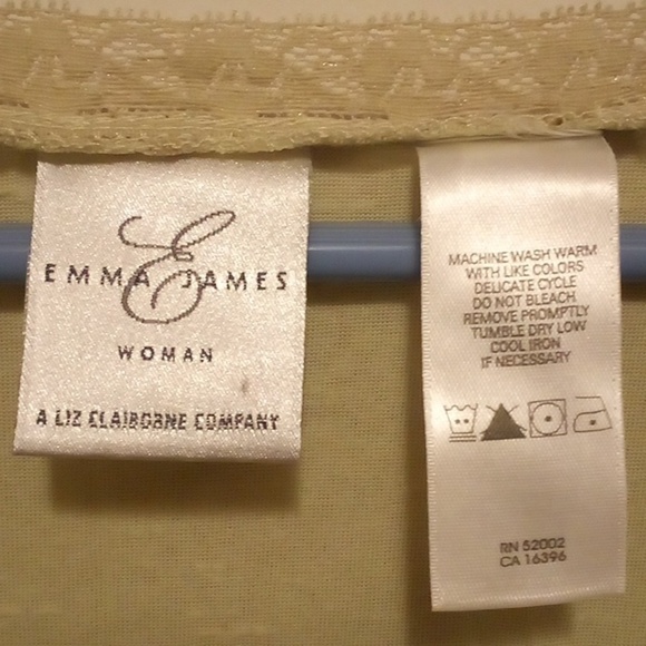 Emma James By Liz Claiborne Company Lace Pale Olive Blouse - Size XL - Picture 4 of 6